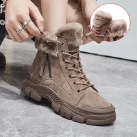 Winter Shoes Women Snow Boots Thick Sole Warm Plush Genuine Leather Brand Ladies Ankle Booties Non-slip Plus Size 41 - Image 2