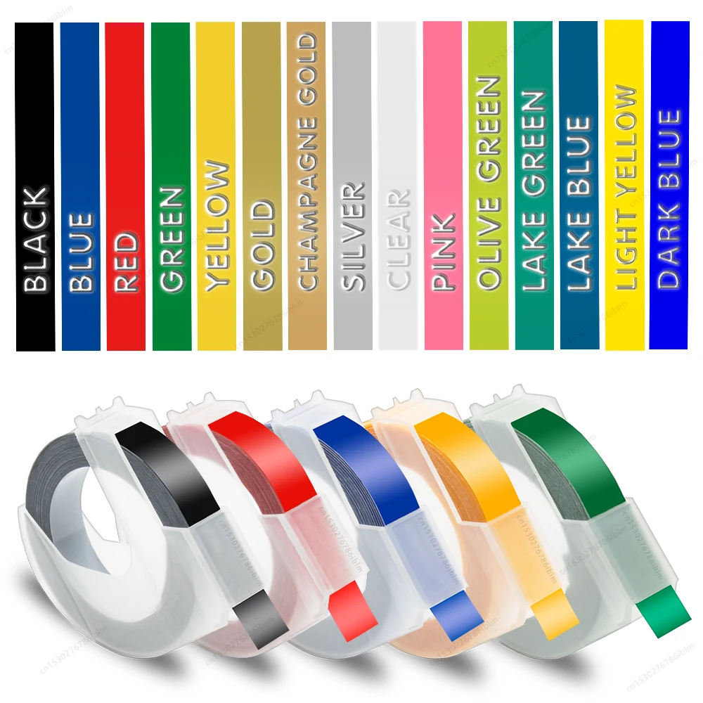 Multi Colors 9MM Dymo 3D Label Tape Replace for DYMO 12965 Motex E101 ...