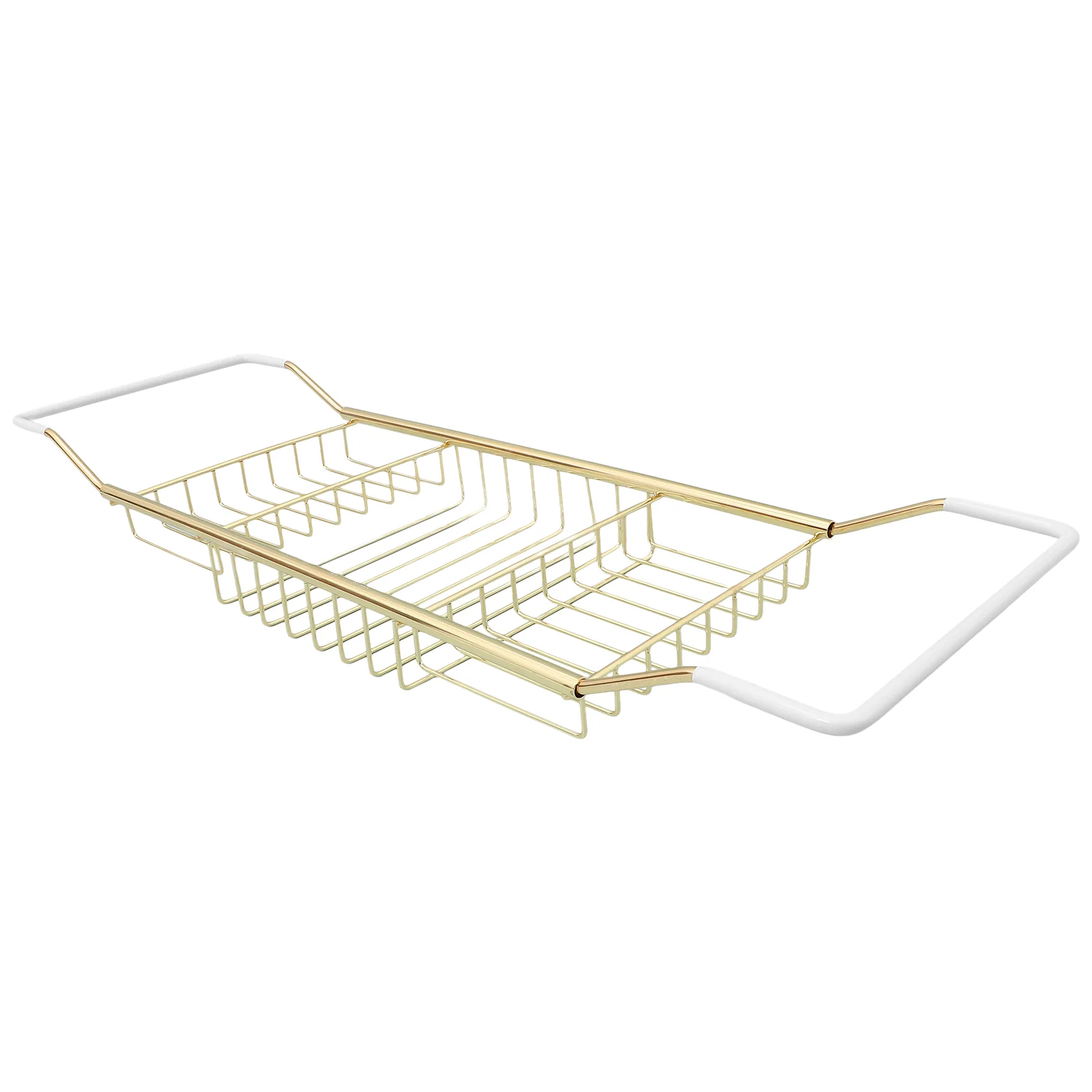 Golden Stretchable Anti Slip Rack Bathtub Tray Portable Holder Stand Shower Organizer Stainless Steel Tub Trays Telescopic Home