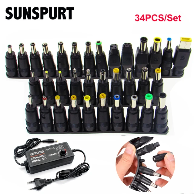 34PCS/8PCS Universal 5.5mmx2.1mm DC AC Power Adapter Tips