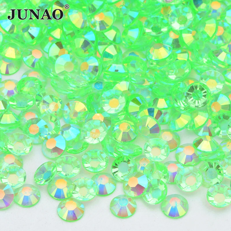 JUNAO Wholesale 2 3 4 5 6 mm Transparent Resin Rhinestone Bulk Flatback Strass Diamond Non Hot Fix Crystal Stones for DIY Crafts Garment Hooks