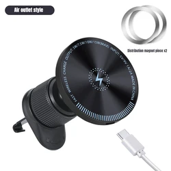 Magnetic Wireless Fast Charging Car Phone Mount with 15W Power (C)