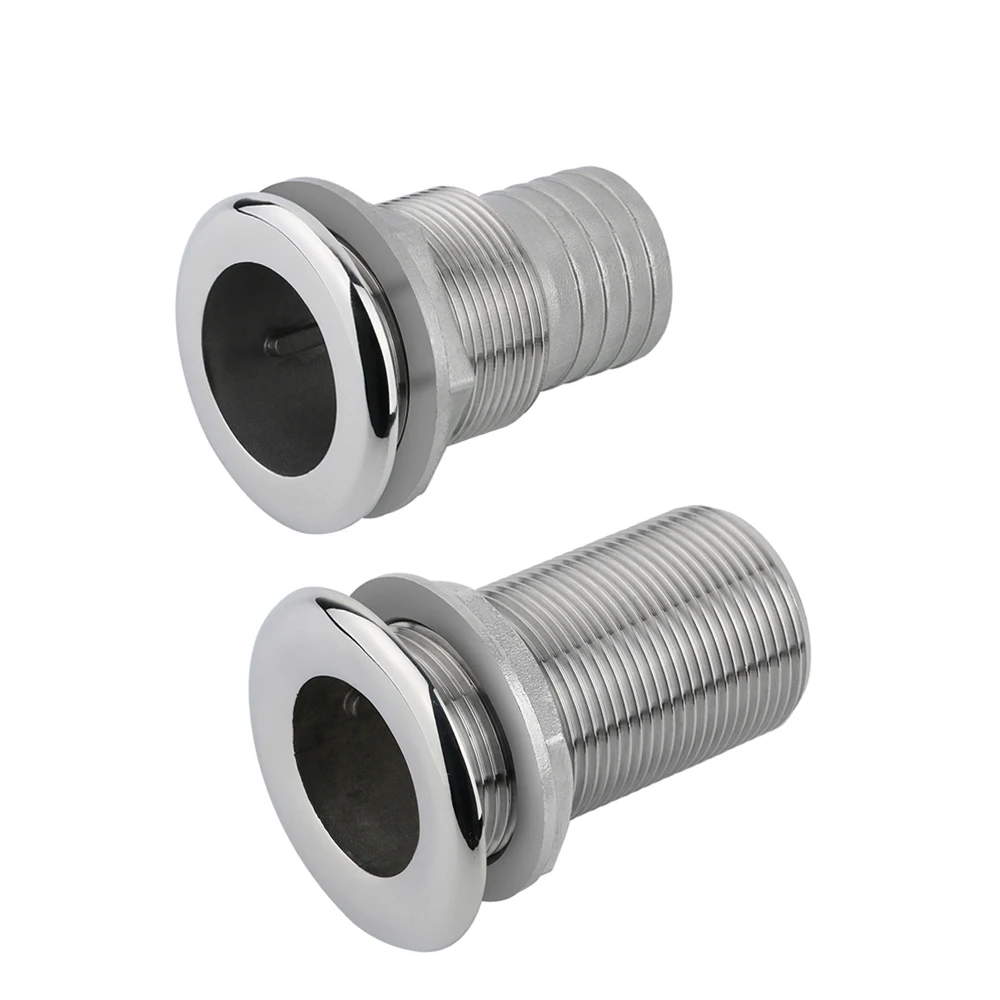 2pcs marine hardware stainless steel 316 thru hull plumbing fitting outlet drain joint for 3 4 1 hose boat yacht accessories 1/2inch 3/4inch 1inch Marine Hardware Accessories Boat Fitting Hose 316 Stainless Steel Full Half Thru Hull