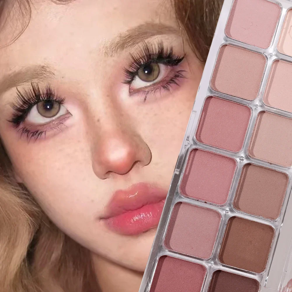 12 Colori Eyeshadow Palette Bassa Saturazione All Matte Eye Shadow Makeup Nude Pure Color Eye Pigment Lasting Eyes Shadow Paleta