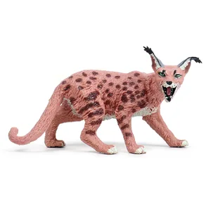Solid simulation wild animal model toy lynx bobcat children's plastic static model doll ornaments