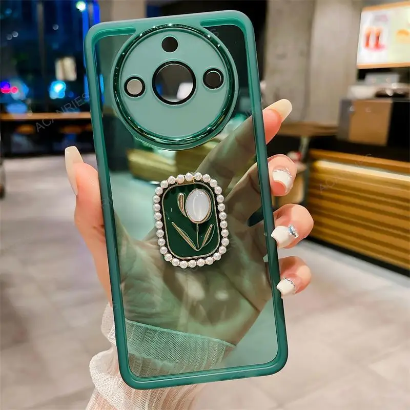 Oppo Realme 11 4G 5G 10 Pro Plus 6i C55 C53 C35 C33 C31 C30 C25 C20 C15 Tulip tartó átlátszó szilikon tok C 55 53_voghion.com