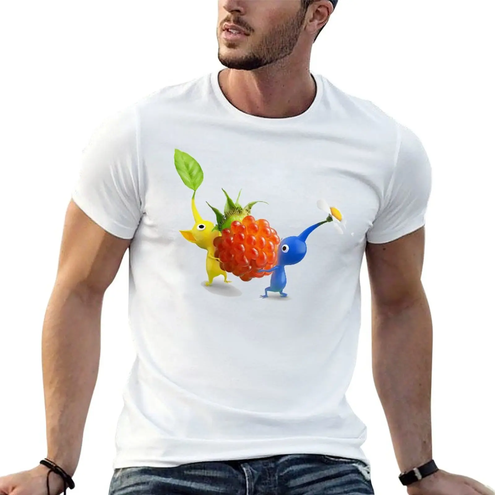 Fresh Yellow And Blue Pikmin In Vendita T-Shirt Move Tees Top Quality Nerd Travel Taglia Usa