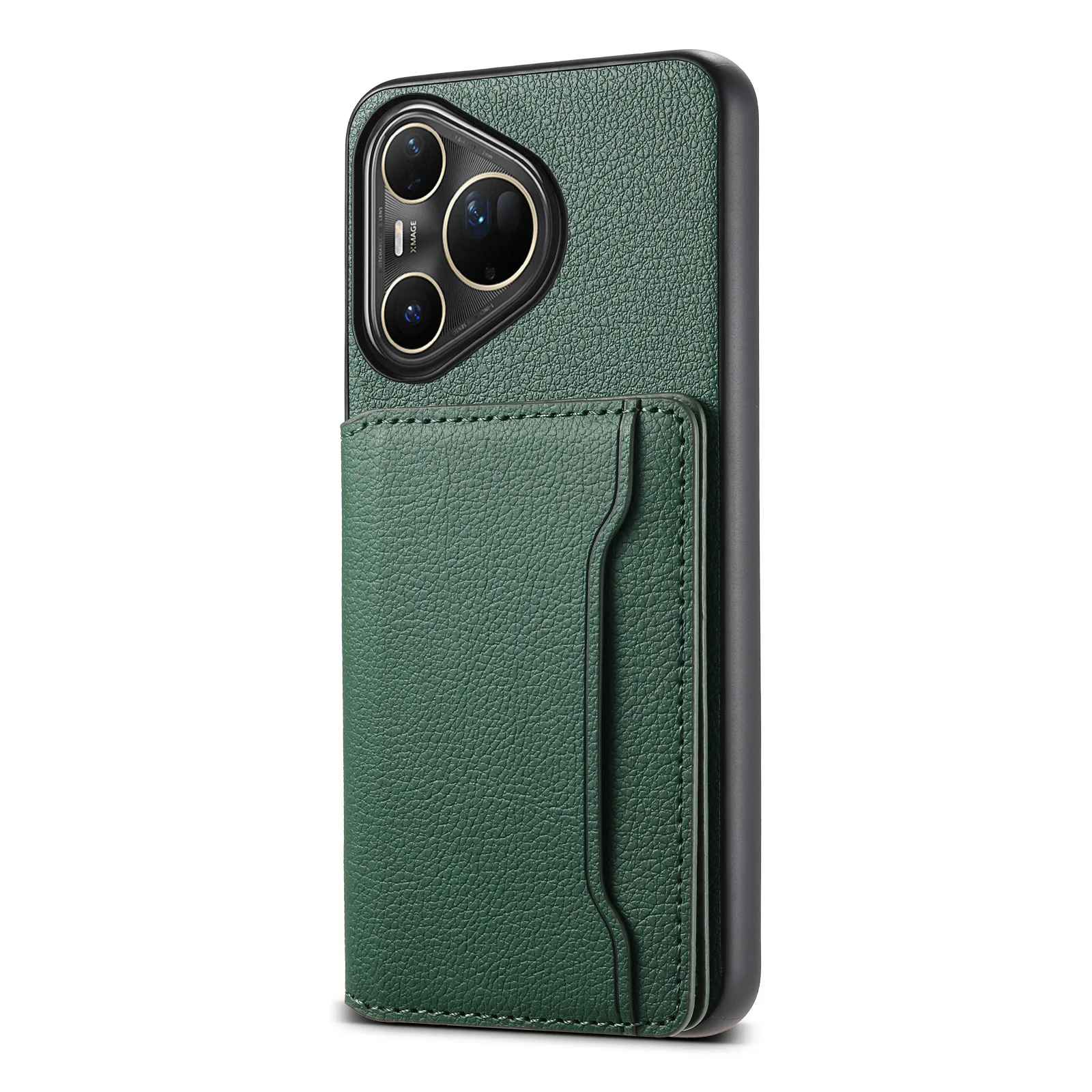 Leather Phone Case with Magnetic Card Holder and Wallet Bracket Cover