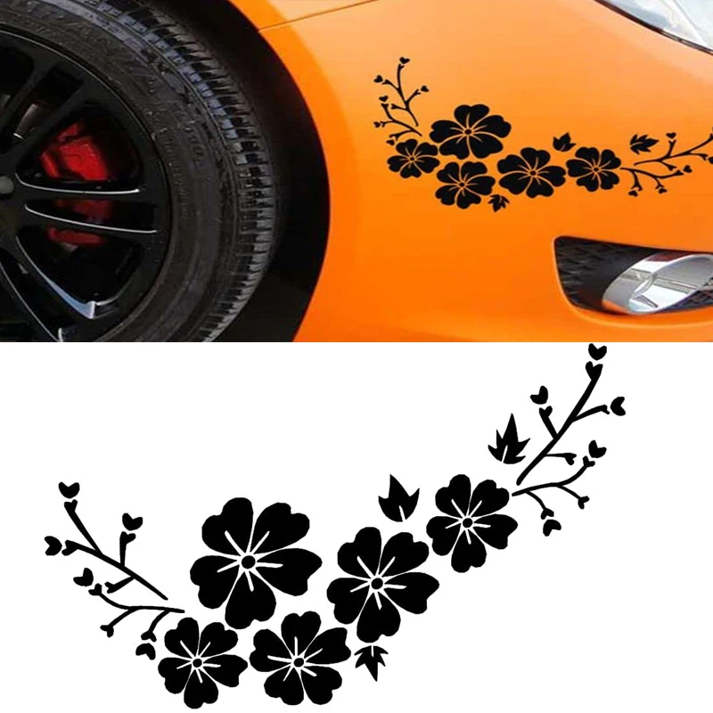 

Car Stickers Flower Blossom Decal Auto Window Bumper Door Scratch Cover Decals Car Motorcycle Styling Vinyl Stickers Car Decor