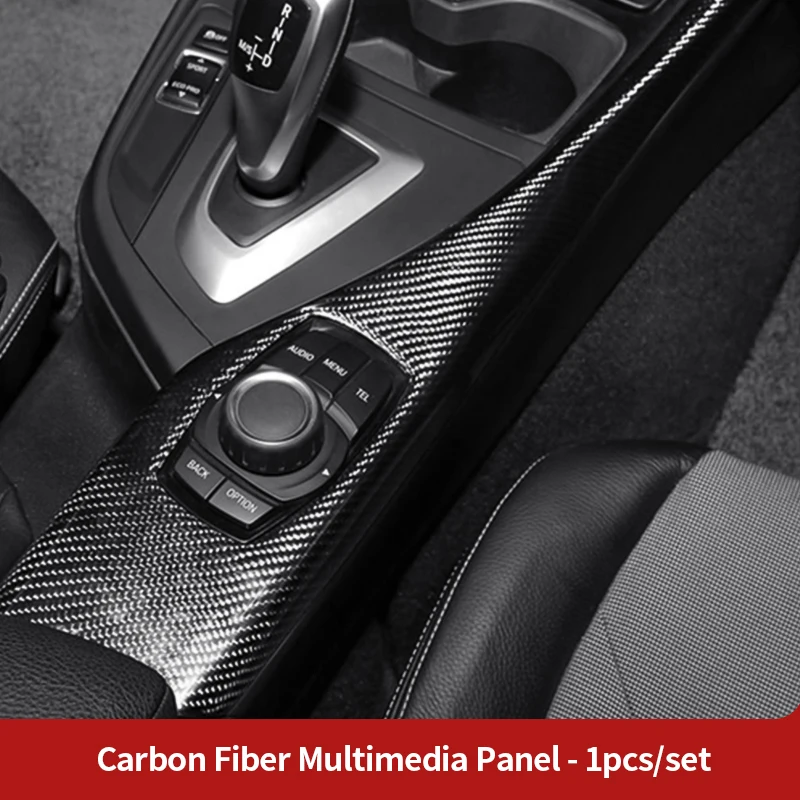 Autocollant Protection Console Centrale Fibre Carbone Pour BMW Série 1 F20-F23 2012-2018 - Garniture Intérieure ABS