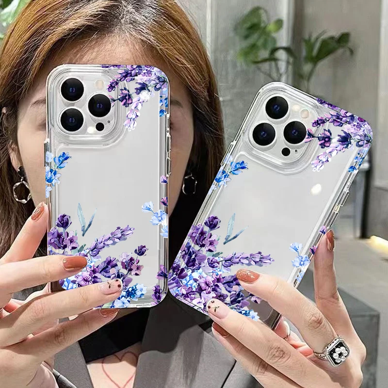 Purple Flower Soft Phone Case Cover