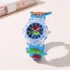 4 Colors Cartoon Animal Flash Light 3D Dinosaur Watches For Girls Boys New Flashlight Wristwatch For Children 1