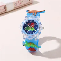 4 Colors Cartoon Animal Flash Light 3D Dinosaur Watches For Girls Boys New Flashlight Wristwatch For Children 1
