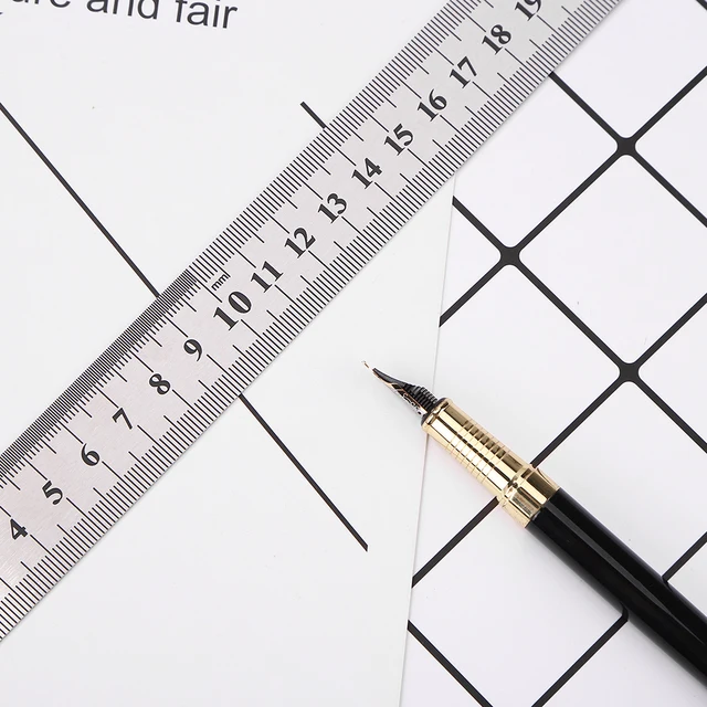 Metal Straight Ruler Stainless Steel Ruler Stationery Drafting Supplies Hand Tools Precision Double Sided Measuring Tool 3