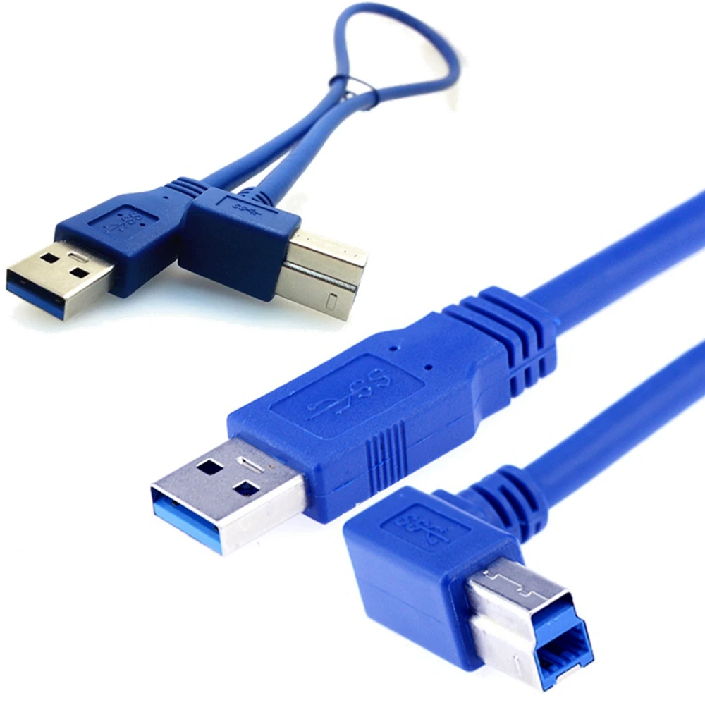 

Printer hard drive box data cable USB3.0 printer elbow data cable USB transmission line to B male port