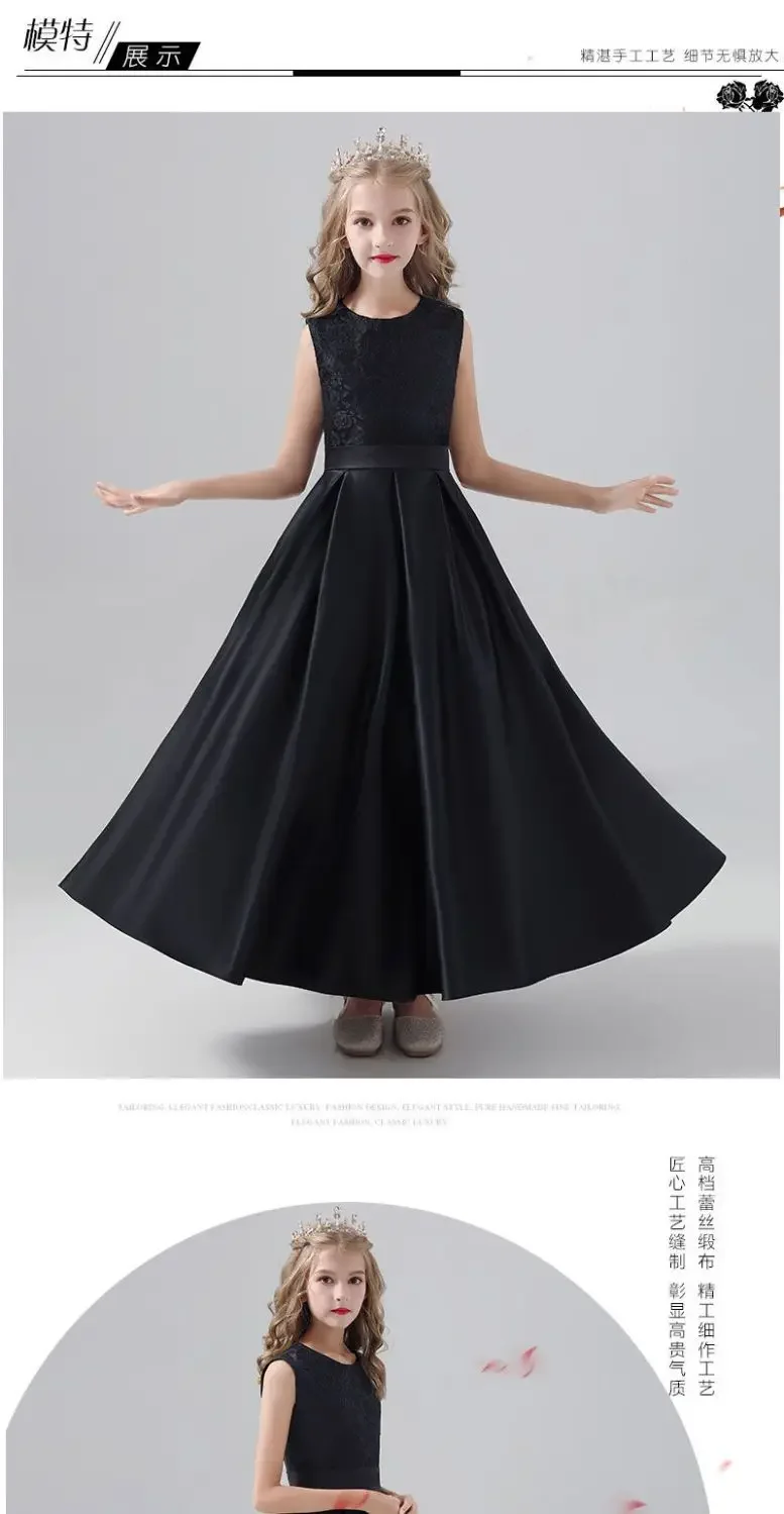 Vestidos formais de noite para crianças, vestido cerimonial para