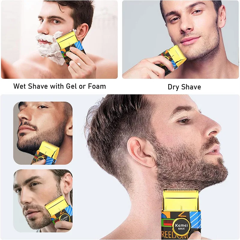 Kemei Single Blade Electric Shaver For Men Beard Stubble Wet Dry Electric Razor Washable Facial Shaving Machine Rechargeable Usb electric shaver