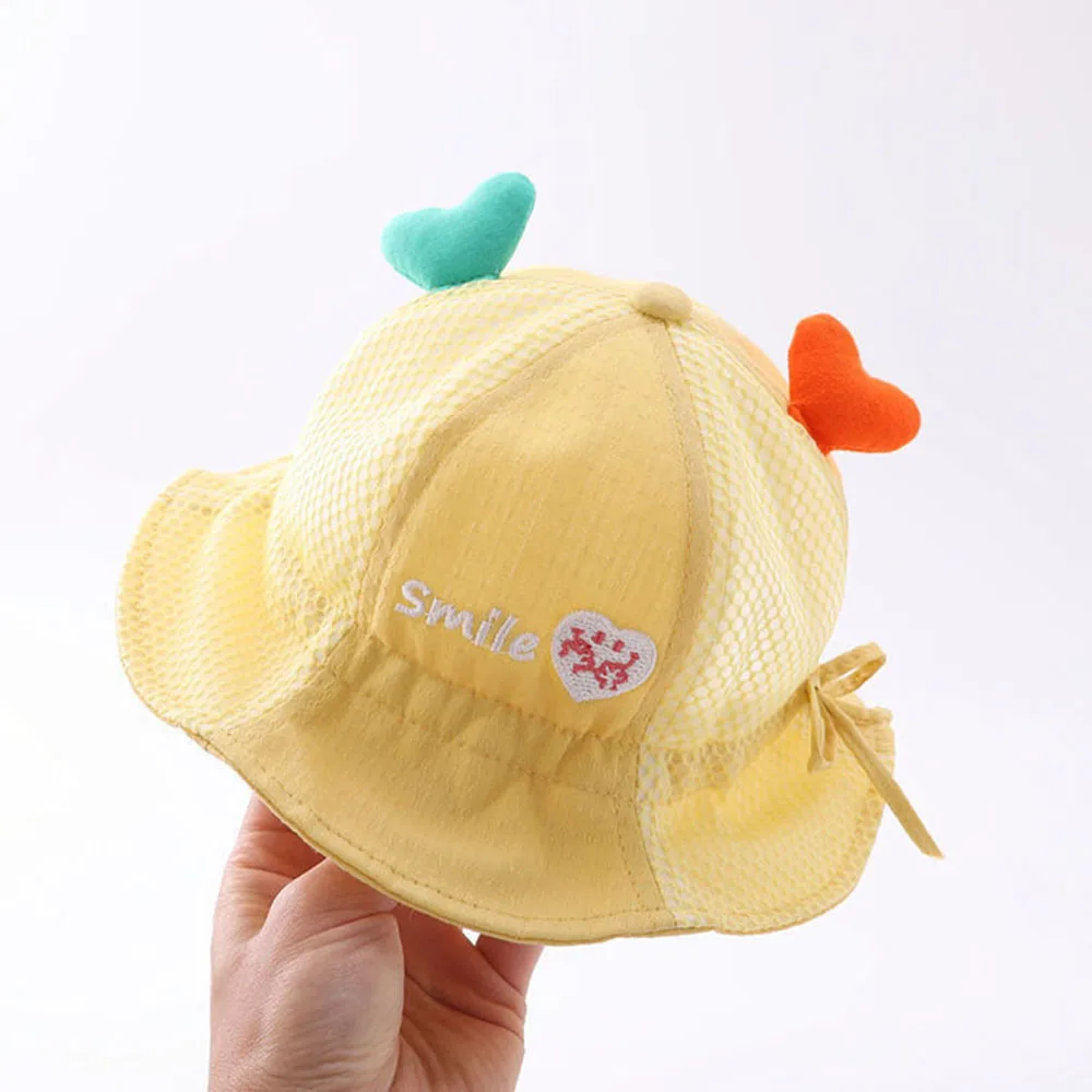High Quality Love Decoration Baby Cute Bucket Hat Spring Autumn Thin 3-24 Month Summer Sun Shading Cotton Lovely_voghion.com