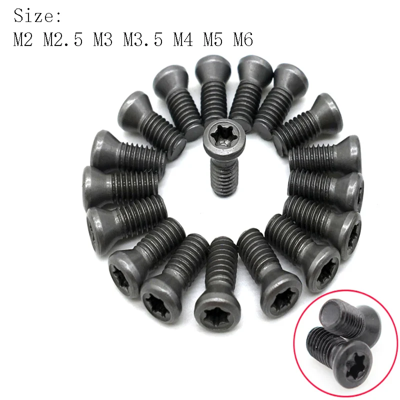 10pcs M2 M2.5 M3 M3.5 M4 M5 M6 Self Tapping Steel Torx Screw Tapping Replaces Carbide Insert Lathe Tool Alloy Steel 12.9