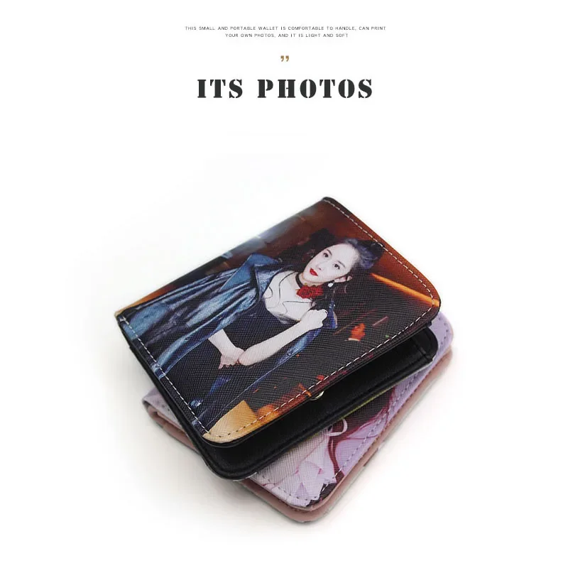 Women Wallets 2024 Luxury Brand Design Personalized Double Photos Gift for Her Wife Birthday Anniversary Mother's Day Pink Black - 2
