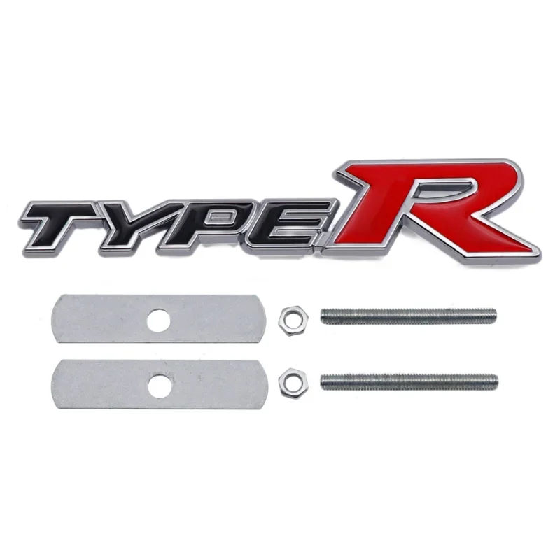 3D 금속 타입 R 프론트 그릴 엠블럼 배지 스티커 데칼, 혼다 시빅 TyperR CRV HRV 어코드 핏 자동차 스타일링 액세서리