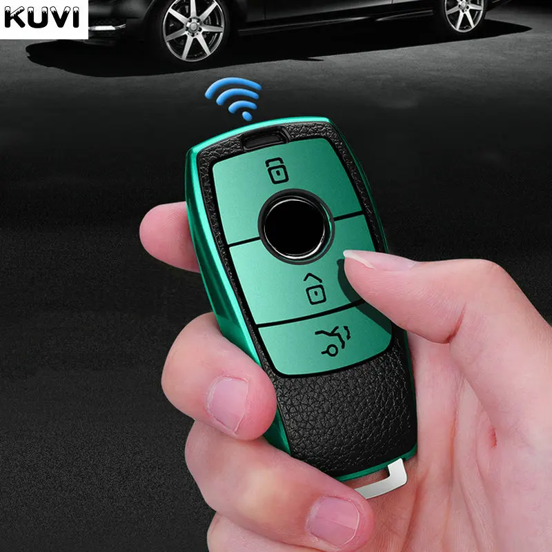 Leather TPU Car Key Case Cover Shell Fob For Mercedes Benz A B C E S Class W204 W205 W212 W213 W176 GLC CLA AMG W177 key case key case cover