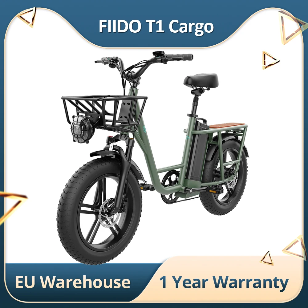 FIIDO T1 Cargo Electric Bike 750W Strong Motor 50km/h Max Speed 48V