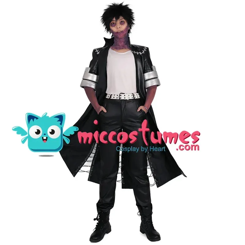 MICCOSTUMES Men's Full Set Dabi Costume Jacket Shirt Pants Belt Halloween Cosplay Costumes