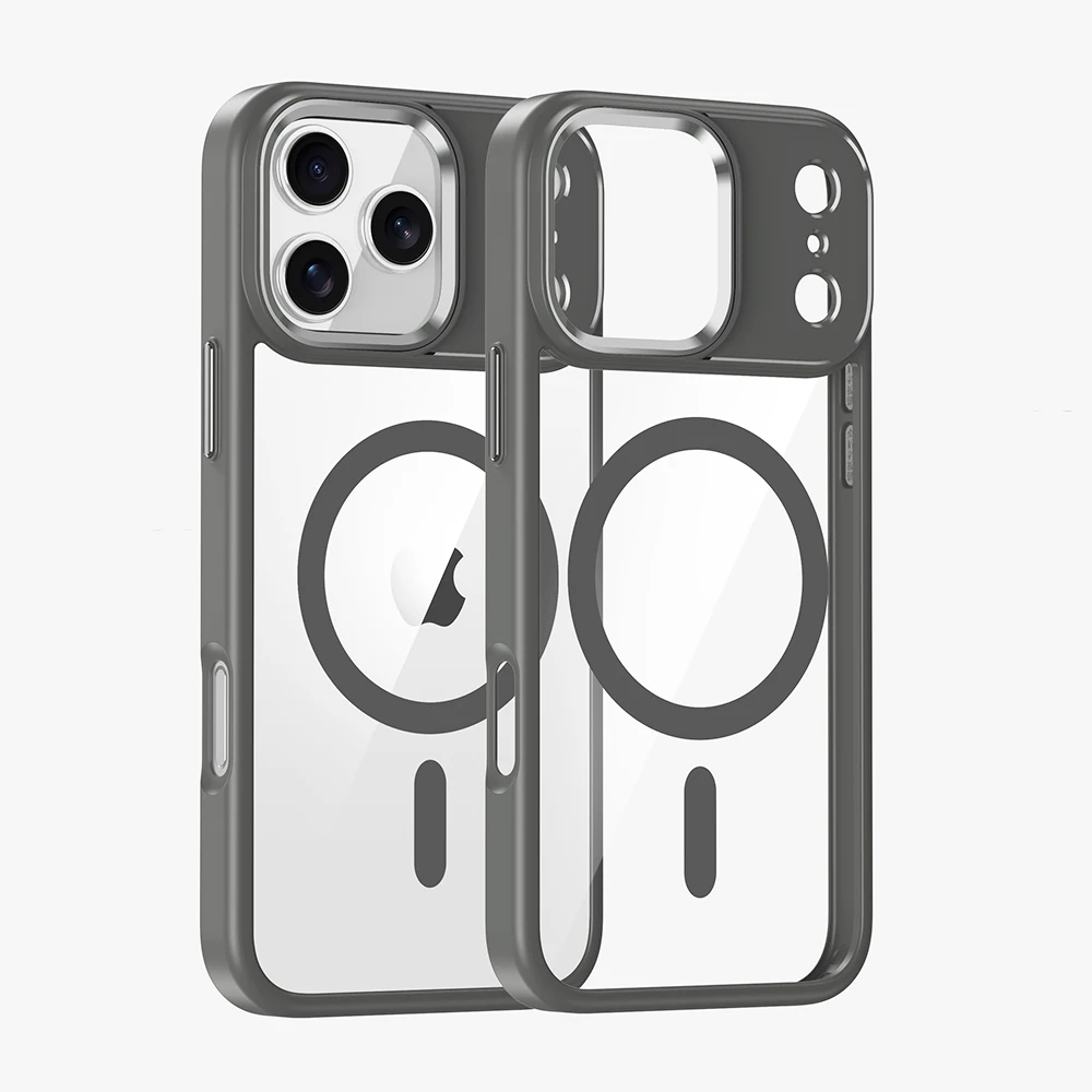 Luxury HD Transparent Shockproof Bumper Case with Magsafe-Compatible Charge Back Cover