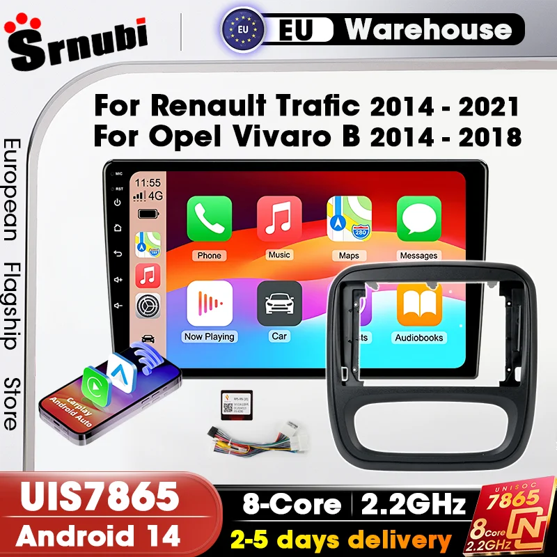 Carplay para Renault Trafic 3 2014-2021 Opel Vivaro B 2014-2018, Radio Android Auto, Reproductor Multimedia, DSP, Audio Estéreo, Navegación 1