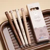 4pcs Cute Bear Erasable Pen, Coffee Colored Cartoon Bear Design- 0.5mm Black/Blue Ink, Fine Writing Instruments for Office Use 1