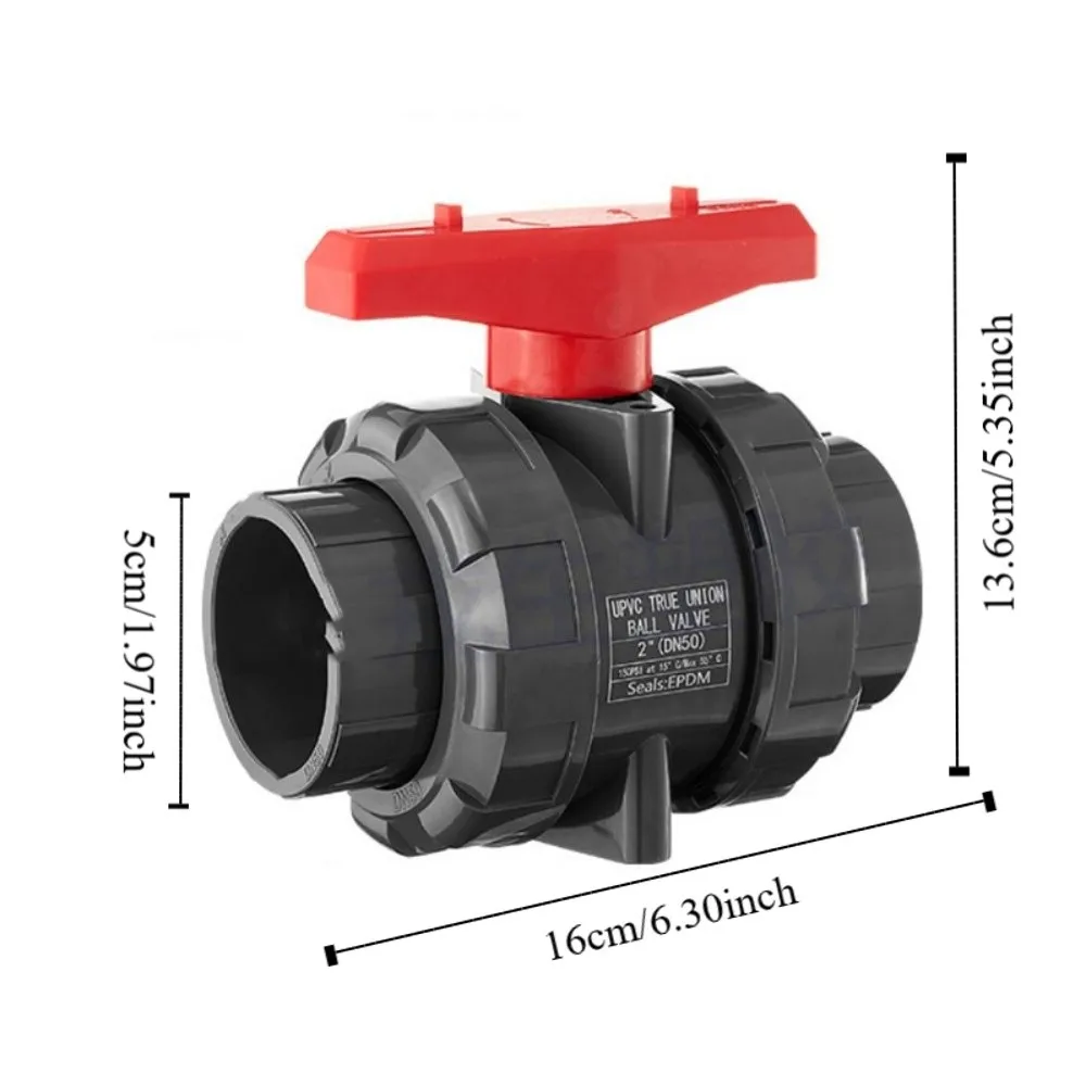 50mm PE Pipe Faucet Diverter Plastic Easy To Install Double Way Ball Valve Irrigation Pipe Fast Joint Water Pipe Fittings Lawn