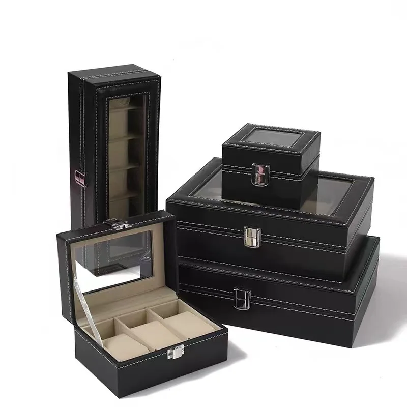 Leather Watch Display Box Jewelry Watch Storage Case Multi-Positions Multi-Slot Watch Storage Box Watch Storage Bag Watch Storage Pouch Leather Storage Box