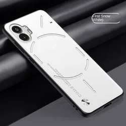 Soft Vegan Leather Grain Slim Protective Back Cover Case - Full Cover Phone Shell for Nothing Phone 2 (White)