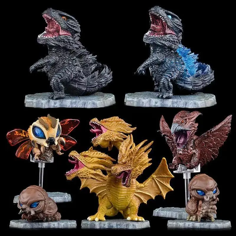 

Фигурки монстров Gojira Q 3-9 см, ПВХ экшн-фигурки, детские игрушки, украшение для рабочего стола, подарок, новинка 2023, 7 шт./комплект