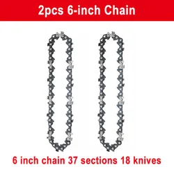 Mini Steel Chainsaw Chains - 4, 6, 8 Inch Electric Replacement Accessory (2pcs 6-inch Chain)