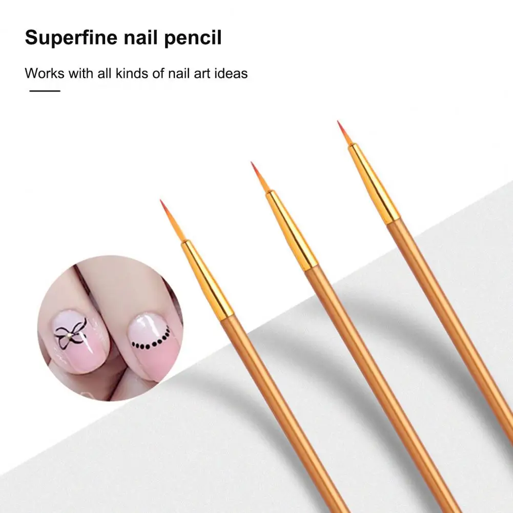 

Useful Professional Comfortable Grip DIY Portable Super Fine Nail Art Liner Brushes Nail Liner Brush Pens Painting