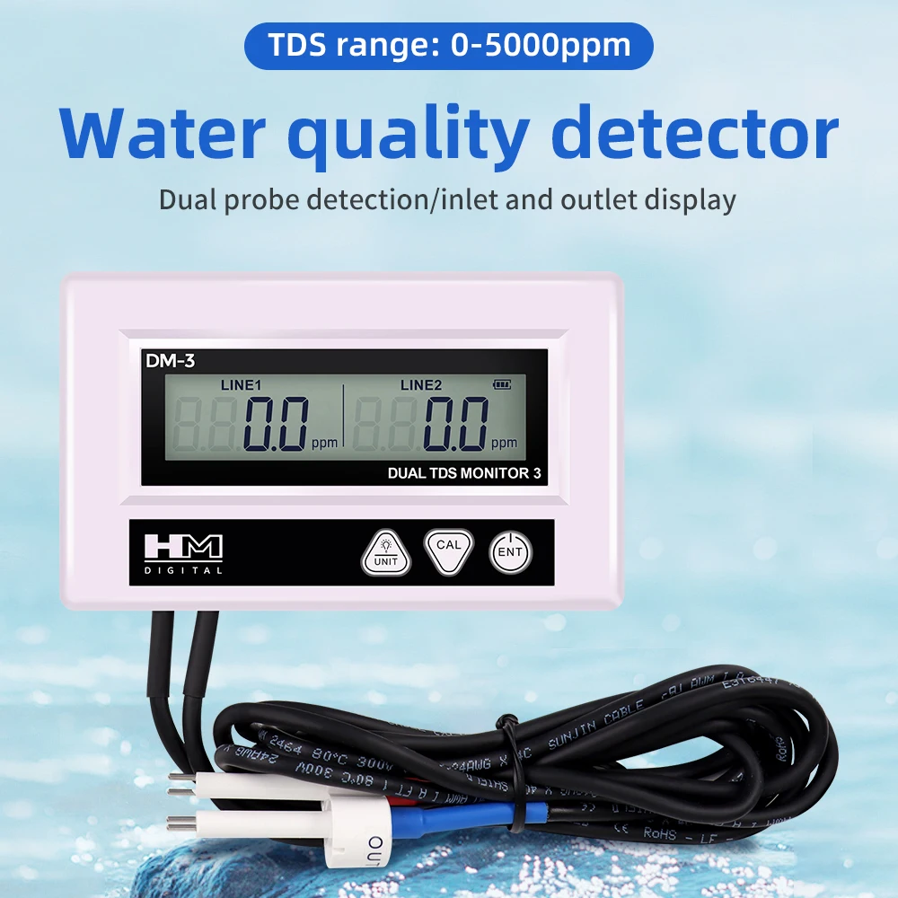 Hm dm3 באינטרנט tds כפול c tds ec איכות מים טסטר HD D lcd תצוגת בדיקה כפולה מי שתייה בריכת אקווריום ph meter