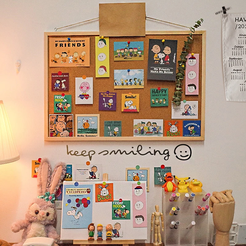 Kawaii Soft Wooden Letter Message Board Decorative Postcard Photo Wall Cork Board Memo Paper Background Stationery