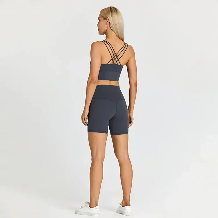 Lemon  2 Piece Nylon Gym Yoga Sets Sexy 5