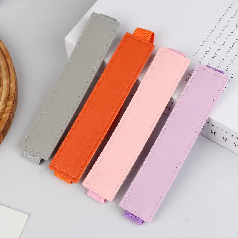 PU 가죽 탄성 노트북 밴드 홀더, 조절 가능한 펜 슬리브, 연필 파우치 홀더 스트랩 (노트북 바인더용)