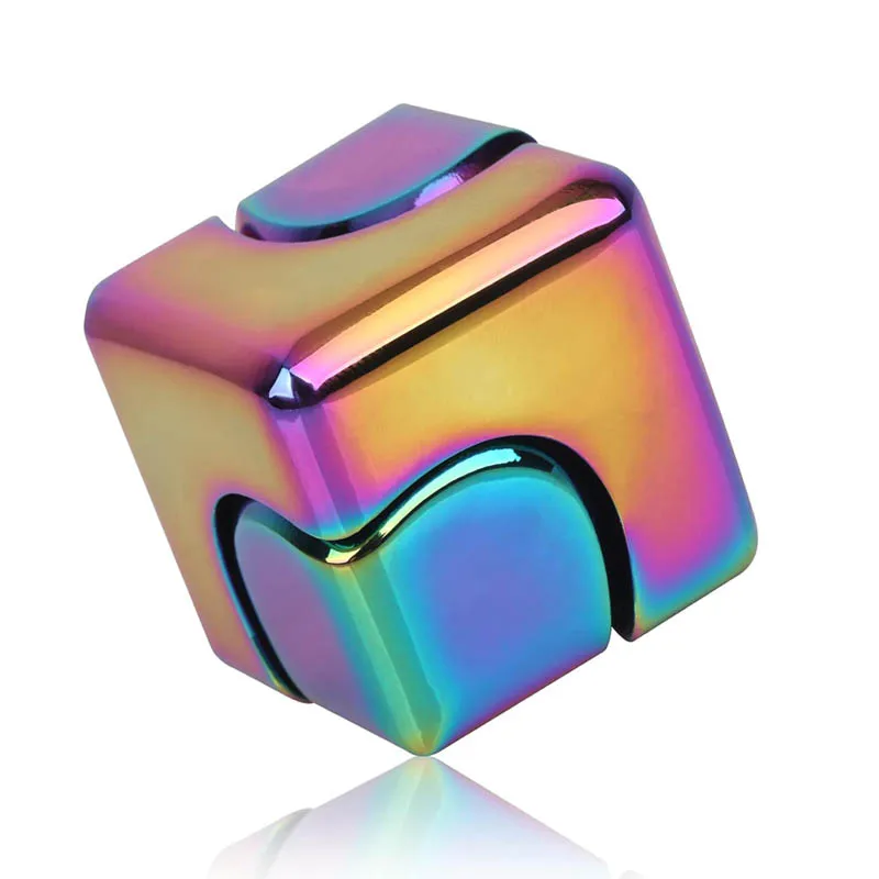 Square Magic Dice Metal Rotate Cube Fidget Spinner Anxiety Stress