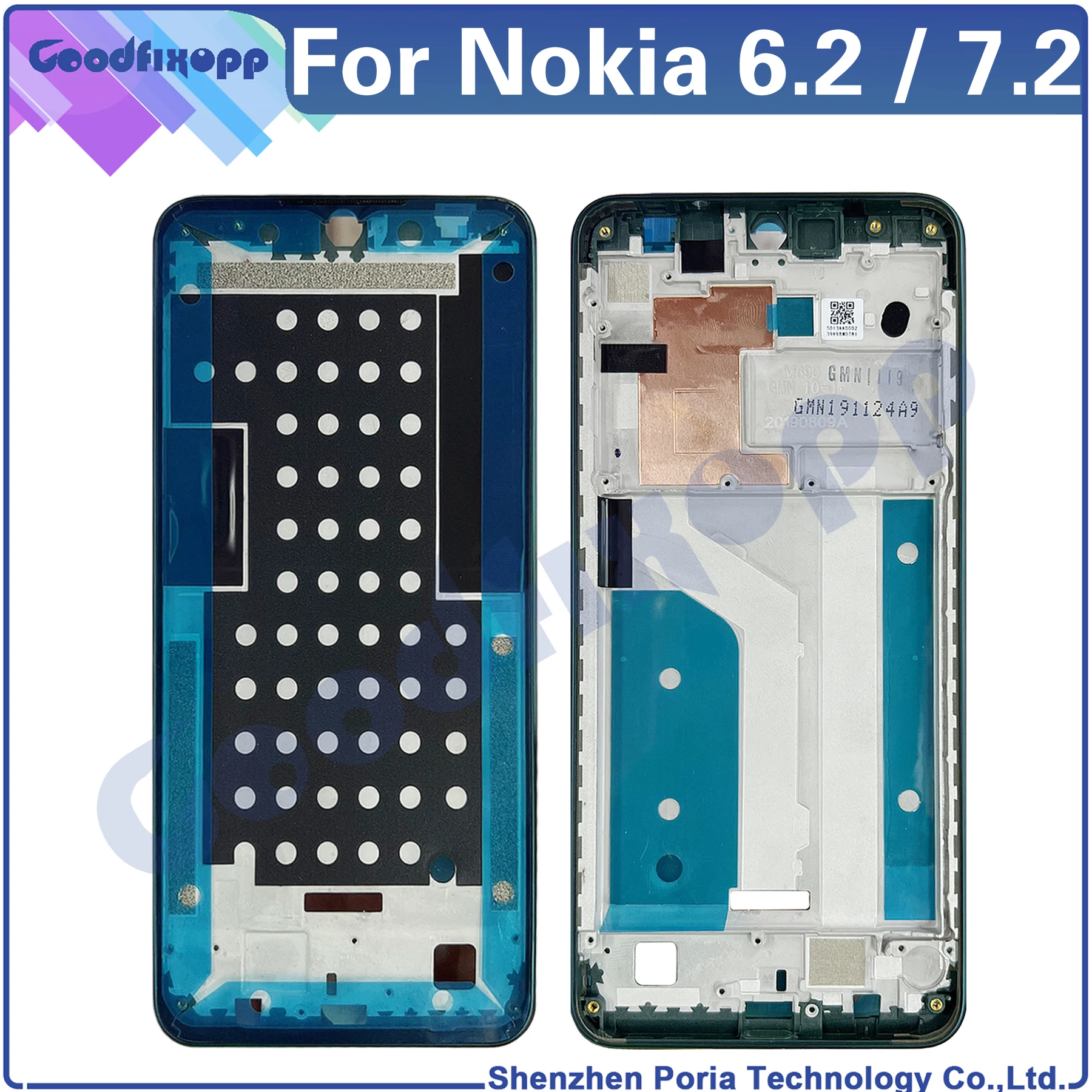 Per Nokia 6.2 7.2 Ta-1200 Ta-1198 Ta-1201 Ta-1187 Ta-1193 Ta-1178 Ta-1196 Ta-1181 Media Case Cornice Frontale Cornice Centrale Cornice