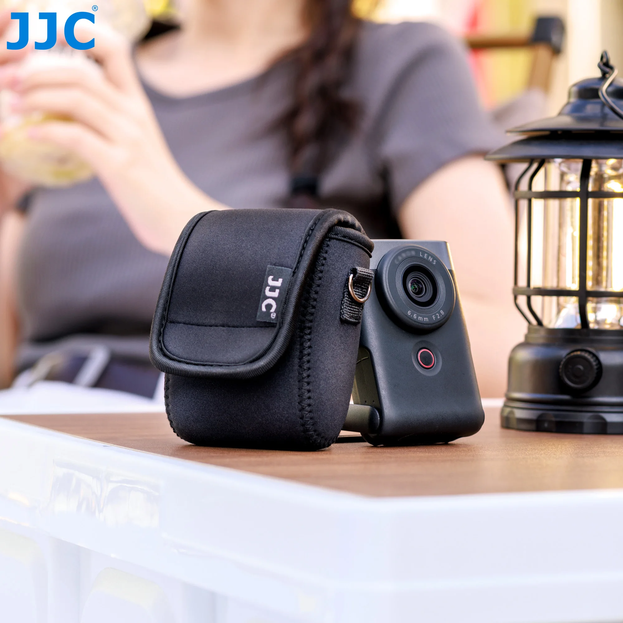 JJC Kompakte Kameratasche, Kameratasche für DJI Osmo 360, Canon PowerShot V10 Kamera, verstellbarer Schultergurt mit Karabiner – Detail 8