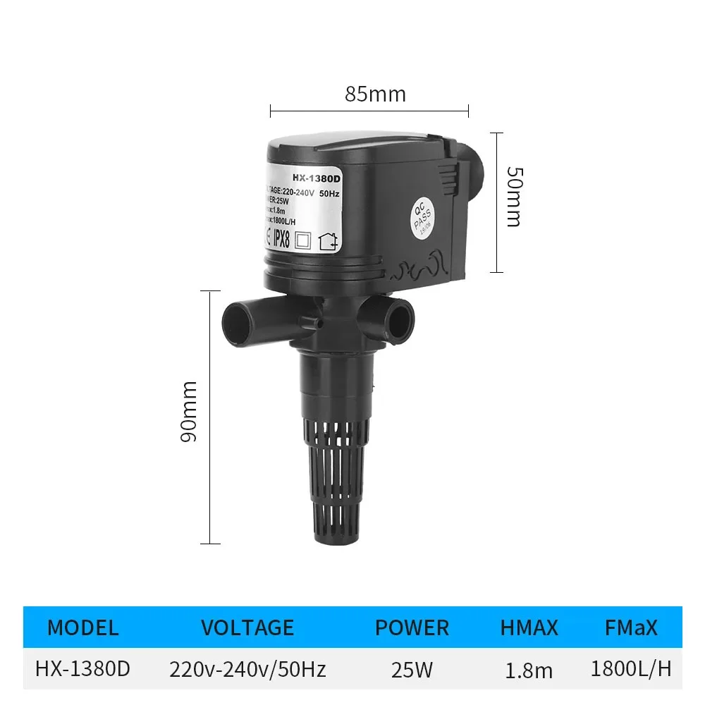 Generic HX-1380F 25W 1800L/H Aquarium Innenfilter Aquafilter Pumpe