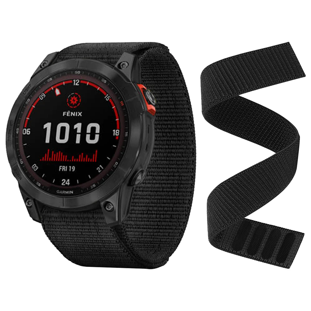 

20 22mm 26mm Hook and Loop Nylon Strap For Garmin Fenix 7X 7 7S/EPIX Gen 2/6 6X Pro 5X Plus/Instinct/D2 Mach 1/Tactix Watch Band