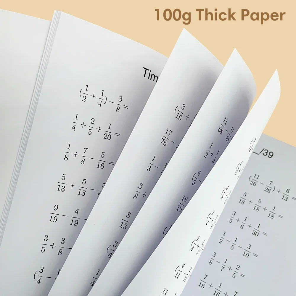 28Pages Adding and Subtracting Fractions with Three Terms- Math Workbook Practice Learning materials for Student Primary School 2