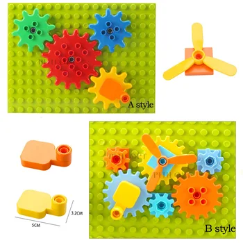 Grandi blocchi di costruzione Parti del parco giochi Scaletta scorrevole Ingranaggio Altalena Mattoni compatibili Bambino assemblare giocattoli interattivi Regalo
