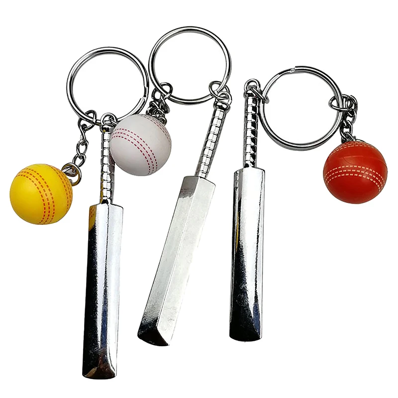 Cricket Keychain For Sport Fans Gift Sports Keyrings Cricket Keychains Gentleman's Game Keyring Keyholder Sport Key Chain