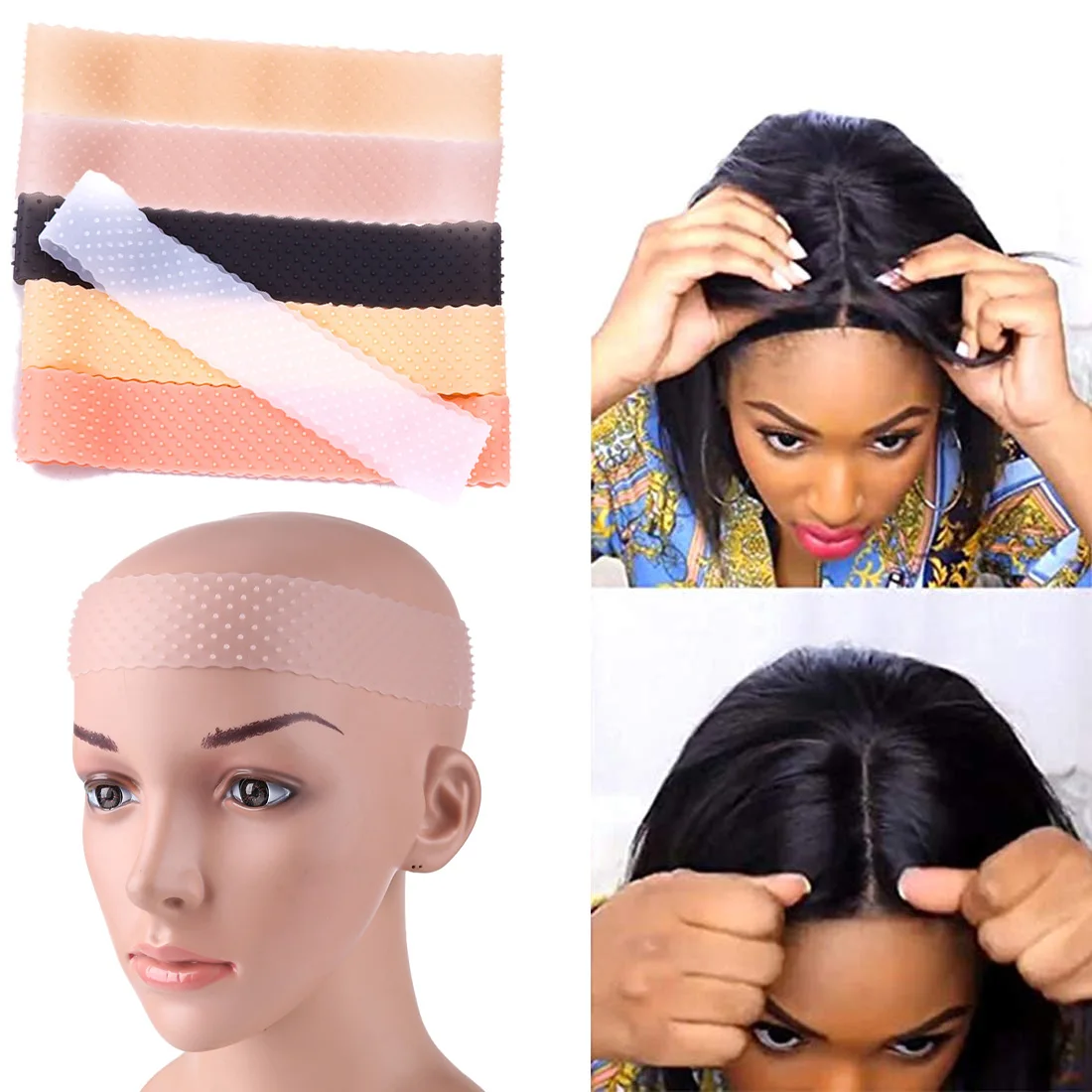 

Silicon Wig Band 5 color Elastic Wig Grip wig band for edges band for wigs women's Headband For Fix Wigs wig band to hold wig